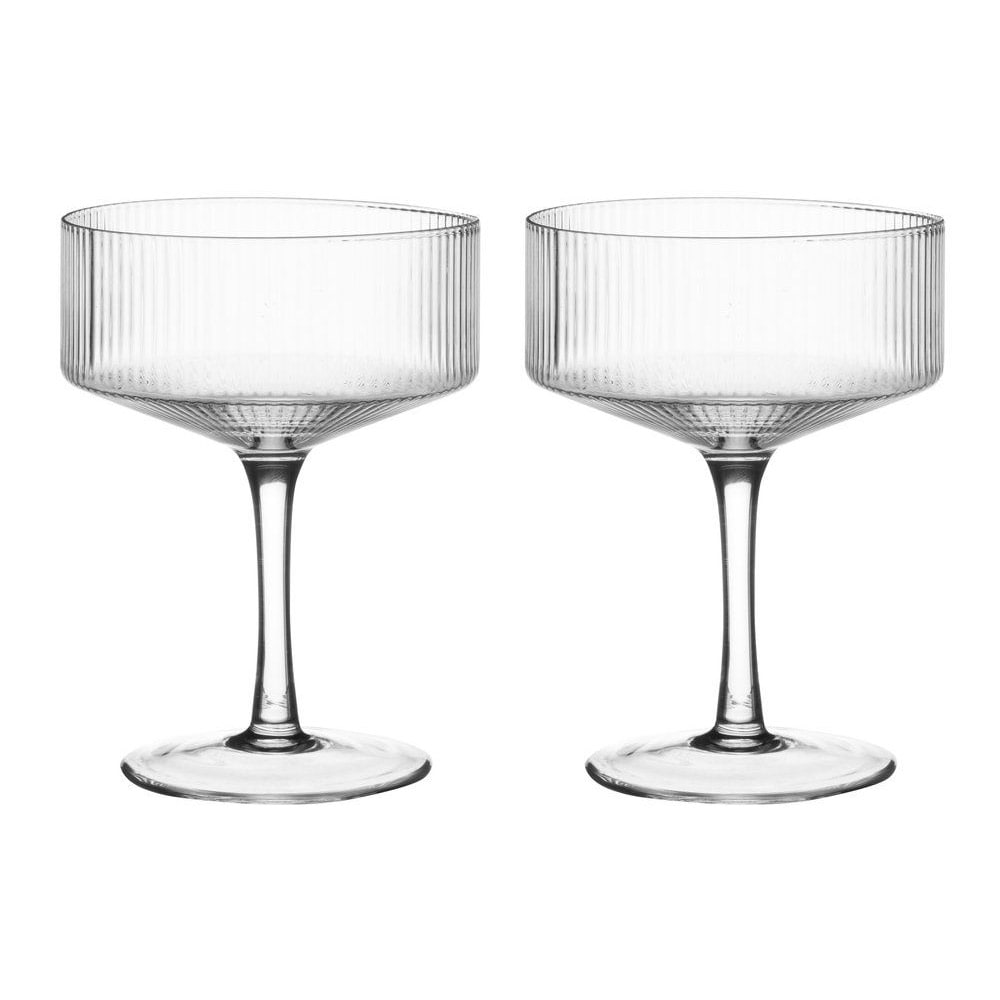 Riflede cocktailglass 20 cl 2-pakning