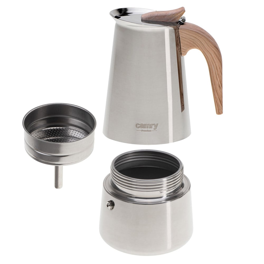 Espressokanne for induksjon – 450 ml med  trehåndtak