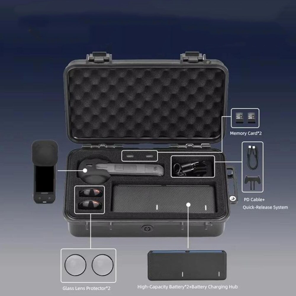 Støtsikkert hardt etui for Insta360 X5 - Svart
