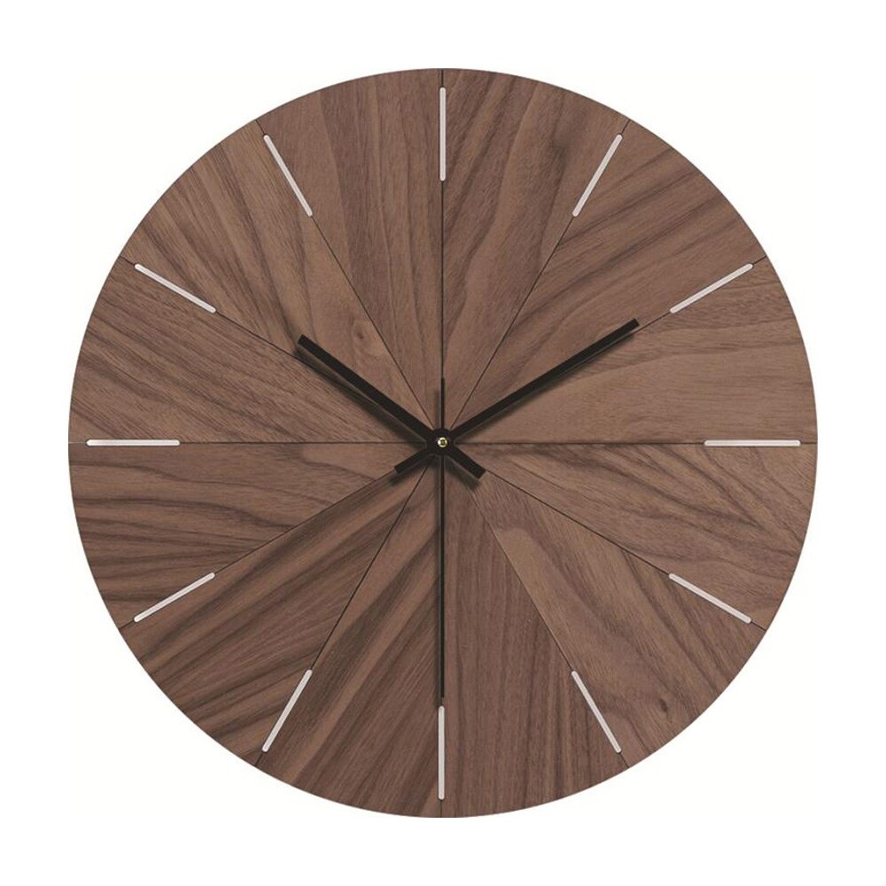 Analog veggklokke 30 cm - mørkt tre