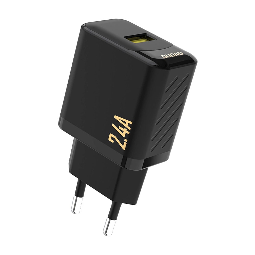 Dudao USB-vegglader 2,4A med USB-A-port – svart