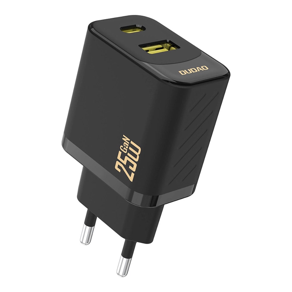 Dudao GaN vegglader 25W PD & QC  – Svart