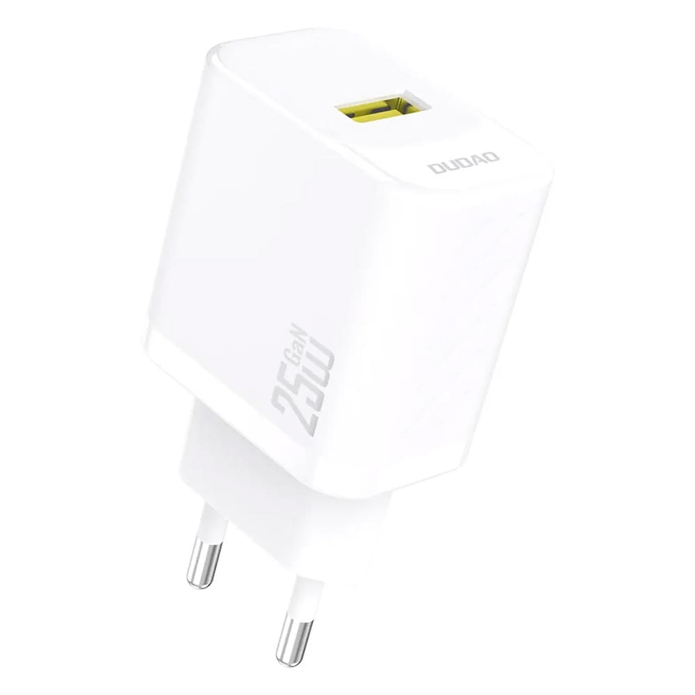Dudao GaN hurtiglader 25W - USB med QC 3.0, hvit
