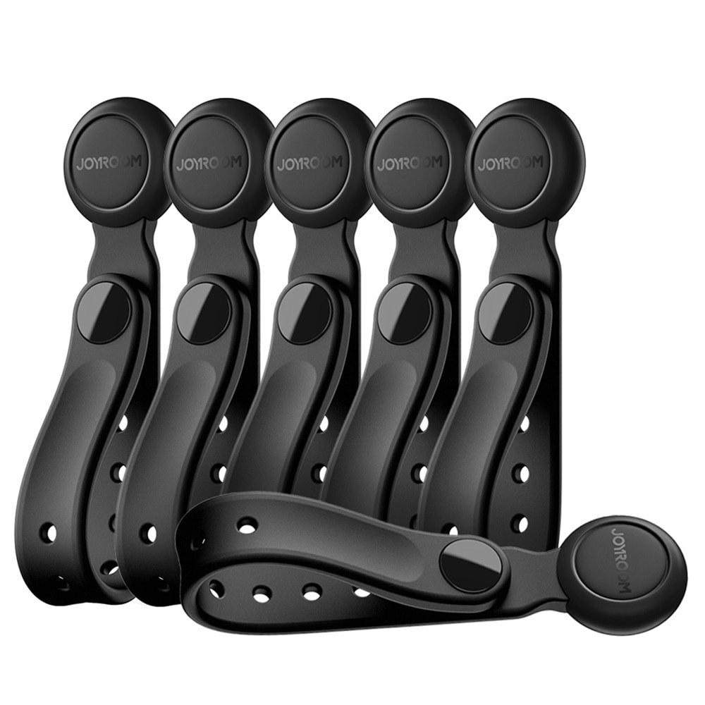 Joyroom magnetiske kabelbånd – 6-pk, svart