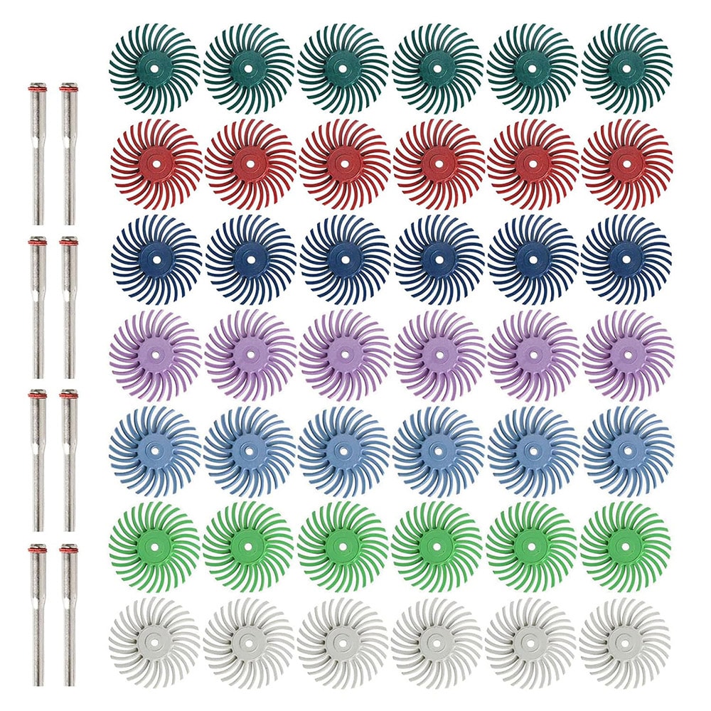 Poleringsskiver radial 50 stk. med 3 mm skaft