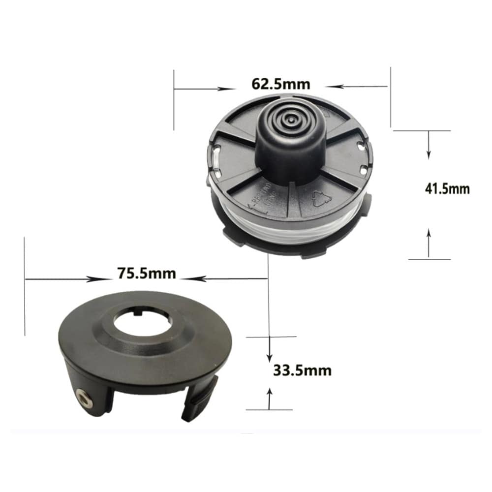 Trimmerspole for Makita 195858-1/196146-9 - 3-pk + hette + fjær