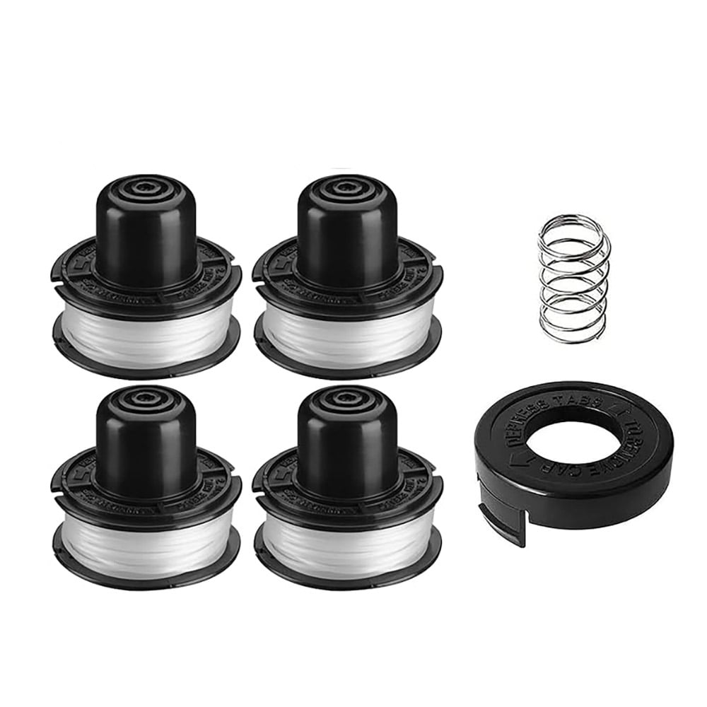 Trimmerspole til Black & Decker RS136 - 4-pakning + hette + fjær