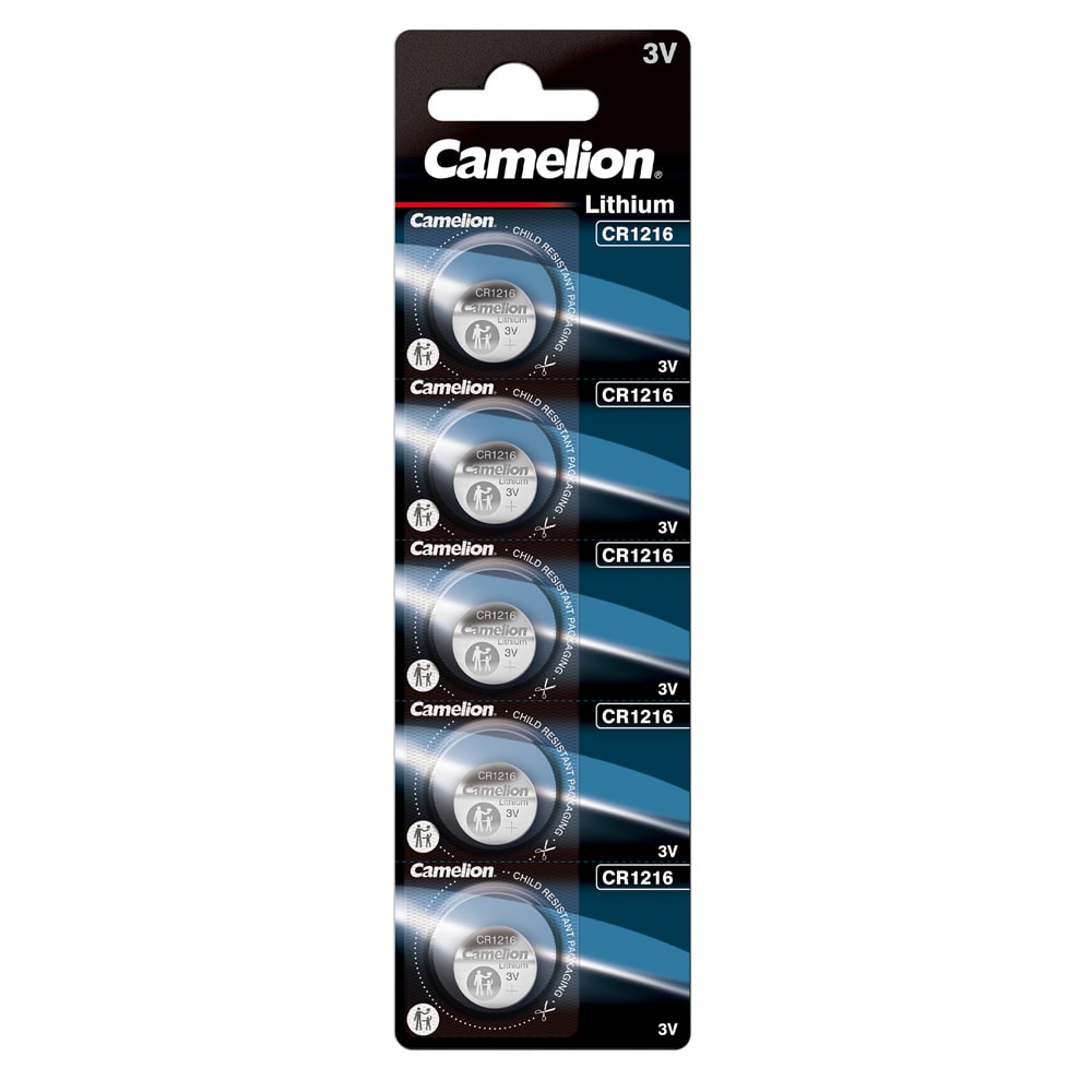 Camelion CR1216 litium knappcellebatteri 3V 5-pk