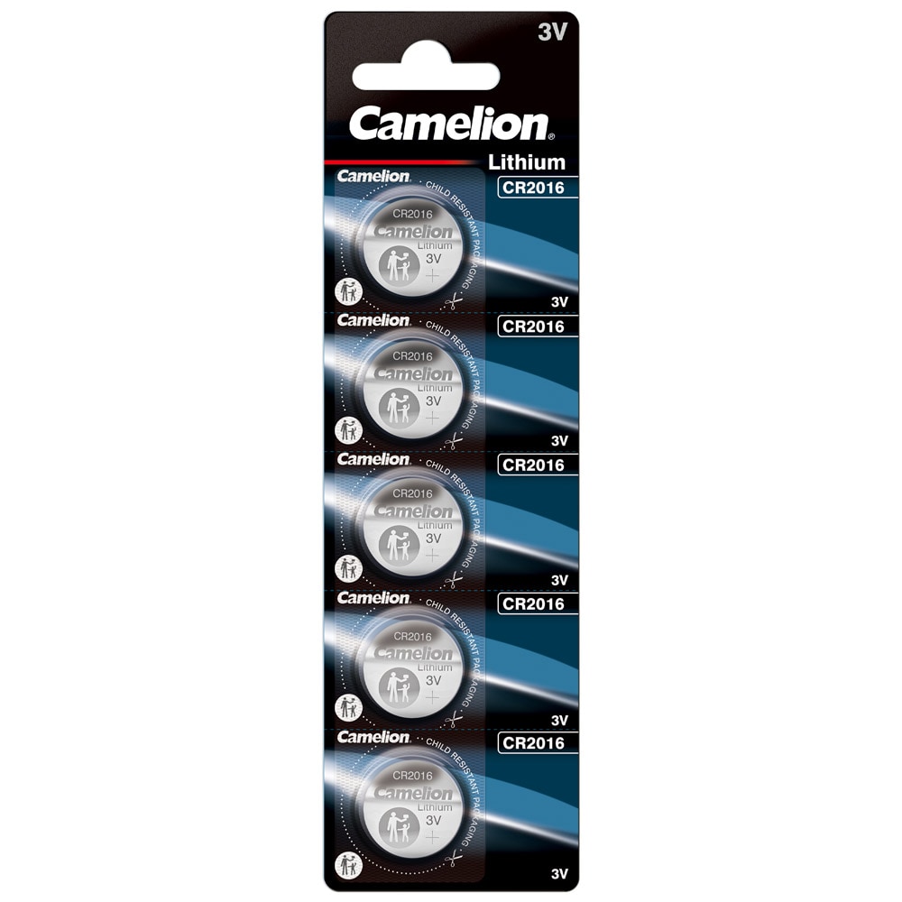 Camelion CR2016 litium knappcellebatteri 3V 5-pk