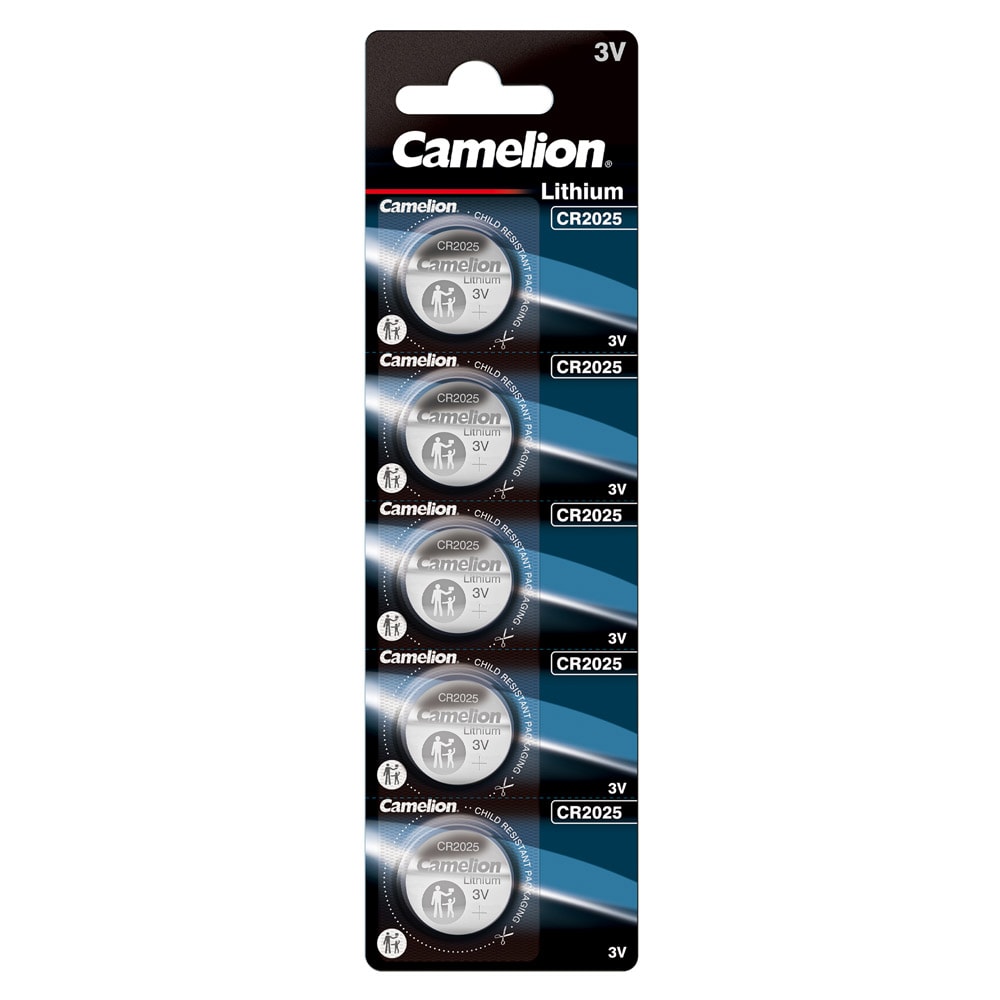 Camelion CR2025 litium knappcellebatteri 3V 140mAh 5-pakning