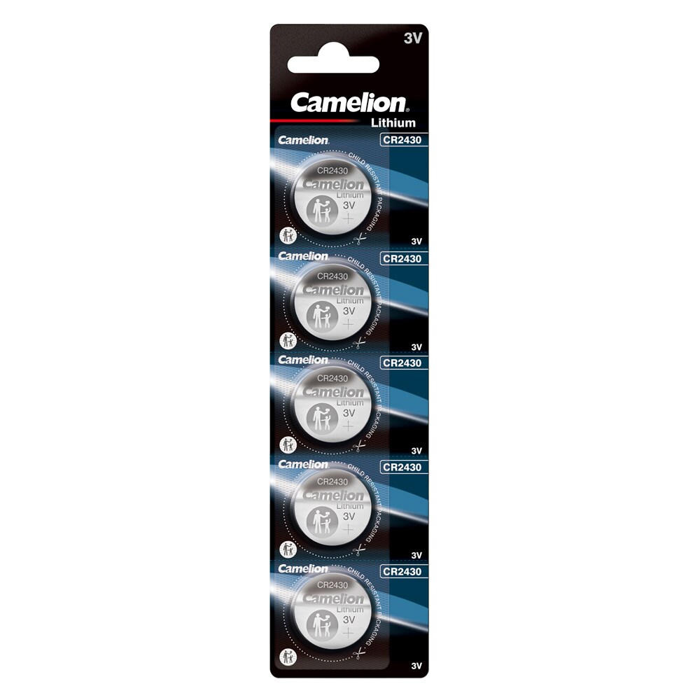 Camelion CR2430 litium knappcellebatteri 3V 270mAh 5-pakning