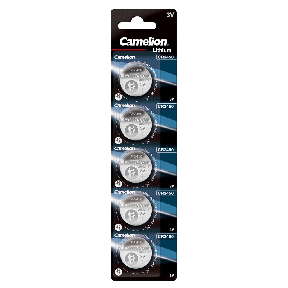 Camelion CR2450 litium knappcellebatteri 3V 550mAh 5-pakning