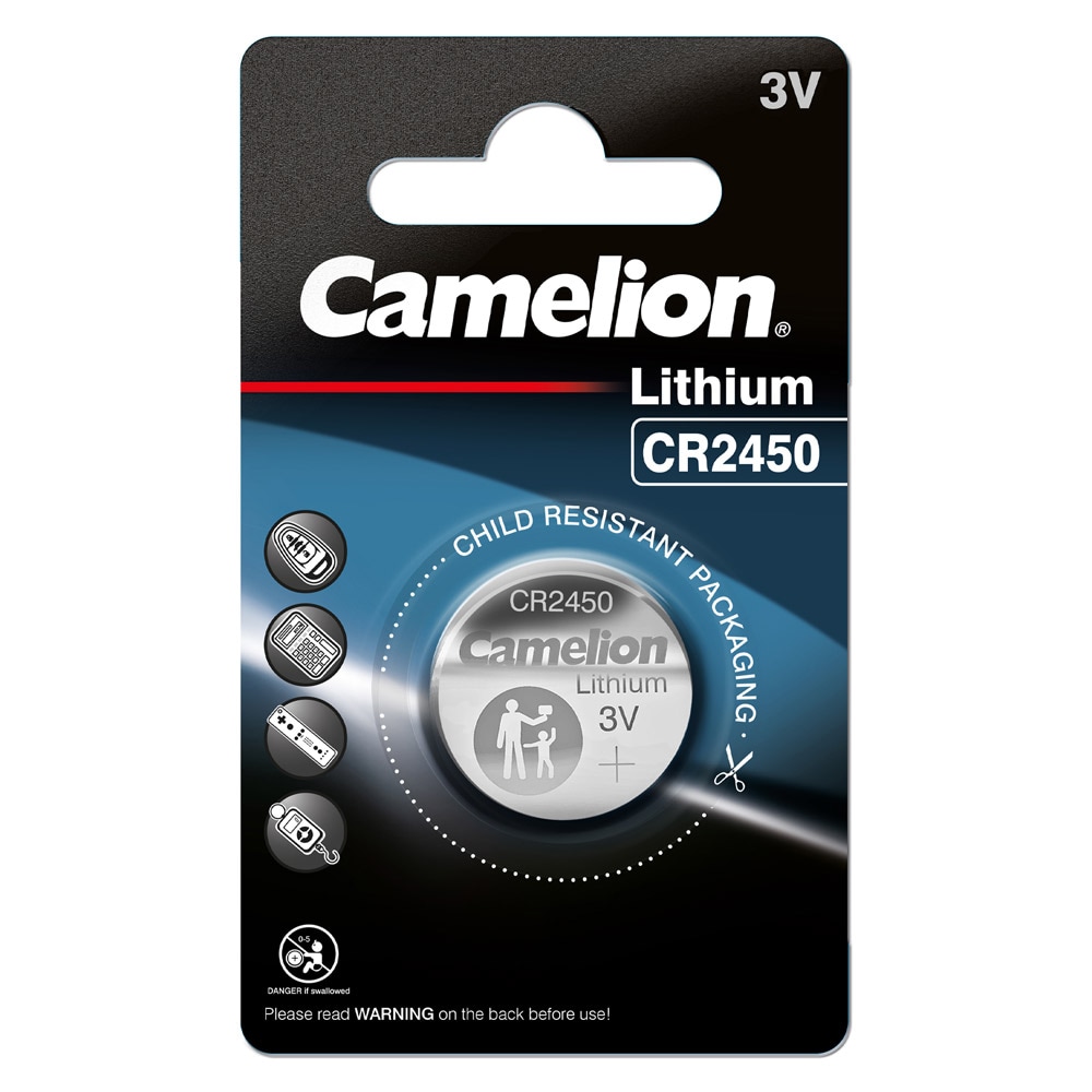 Camelion CR2450 litium knappcellebatteri 3V 550mAh 1-pk
