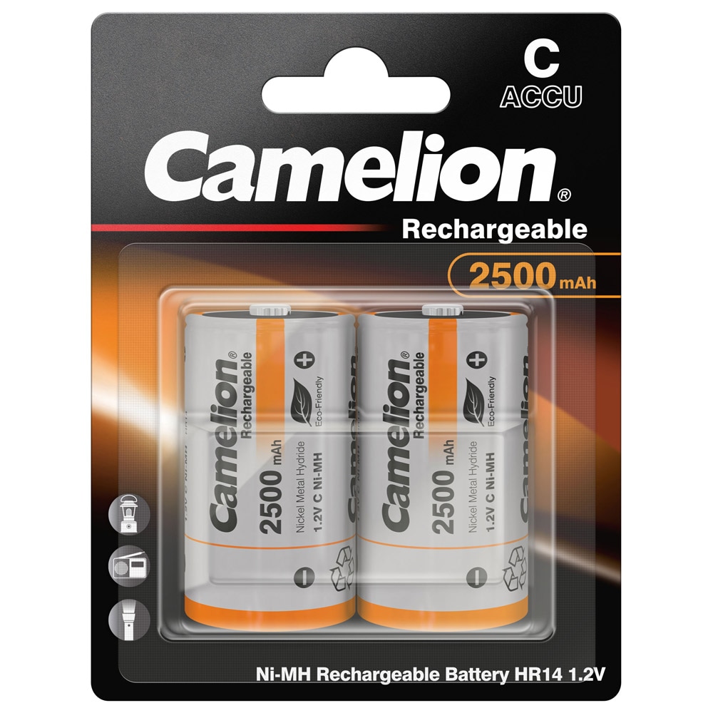 Camelion Ni-MH HR14 C oppladbare batterier 2500mAh 1,2V 2-pk