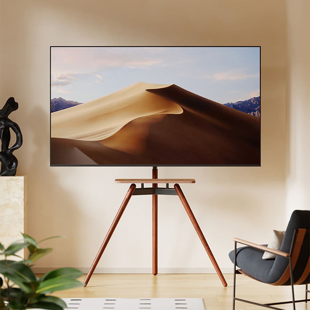 Justerbart gulvstående TV-feste med treben for 32-75"