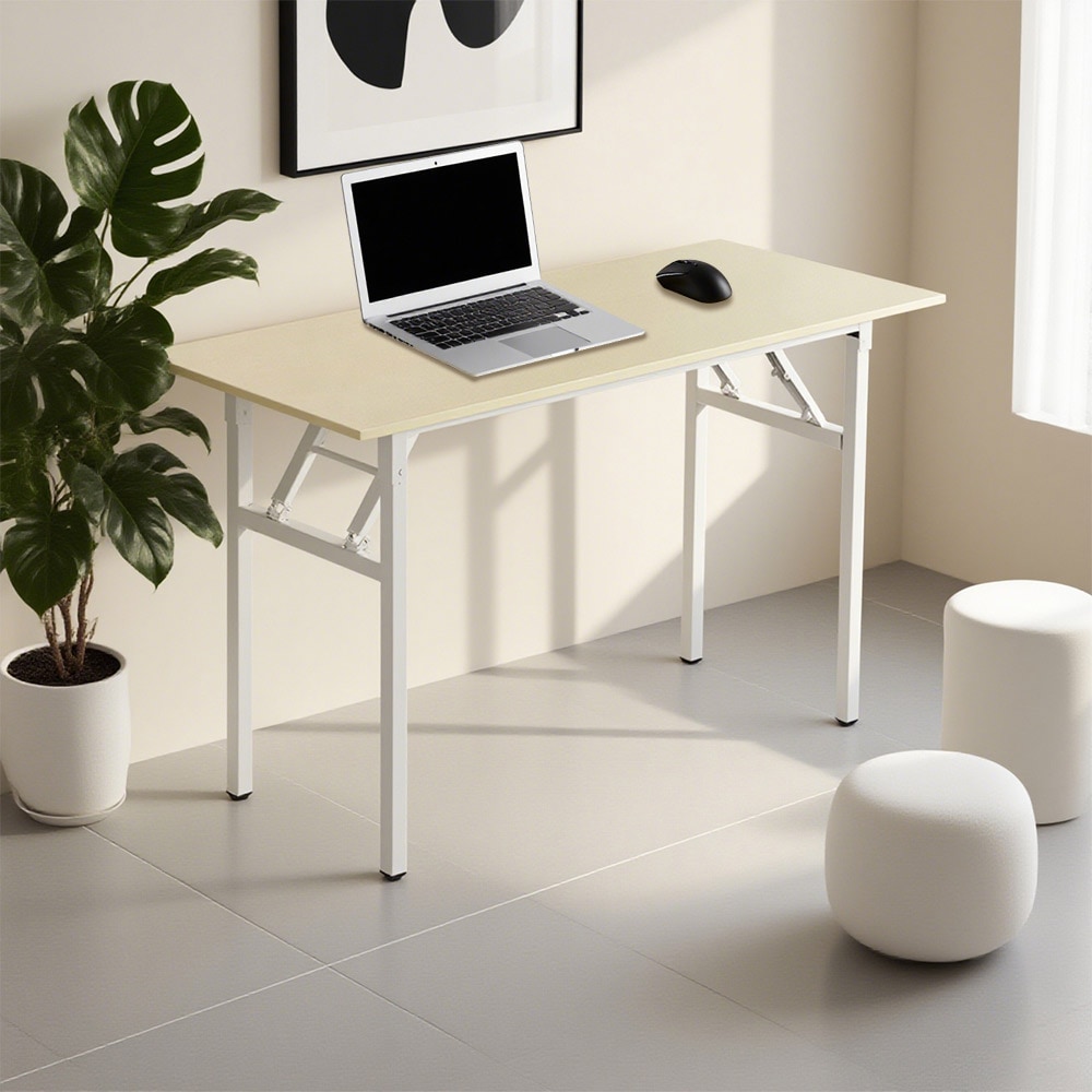 Sammenleggbart skrivebord 100x60x75cm - Hvit eik