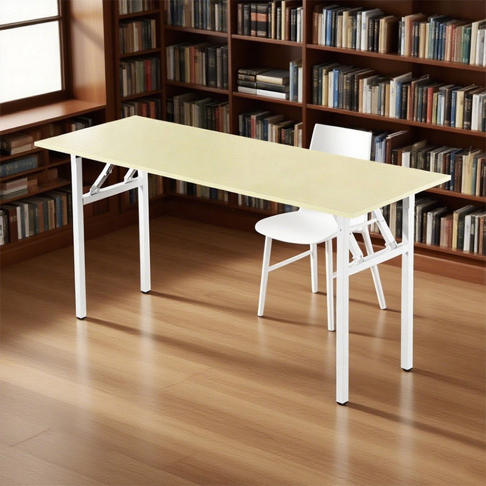 Sammenleggbart skrivebord 160x60x75cm - Hvit eik