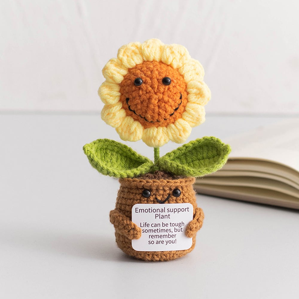 Strikket solsikke - plante for emosjonell støtte