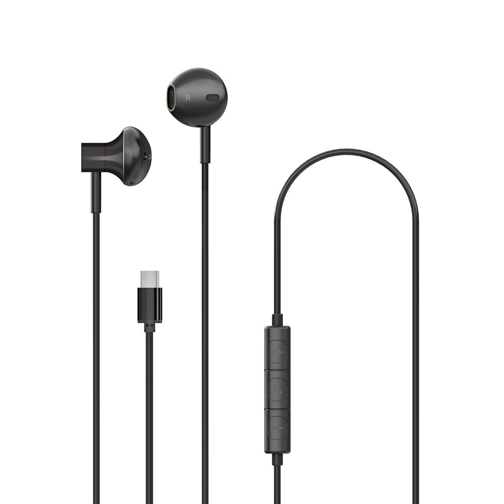 XQISIT In-Ear-hodetelefoner med USB-C - Svart
