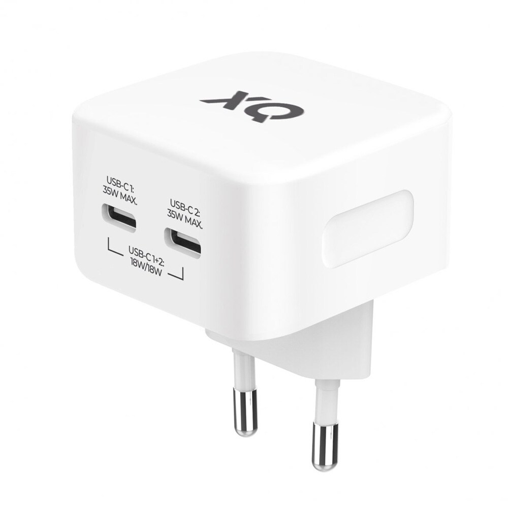 Freenet GaN-vegglader med 2xUSB-C 35W - hvit