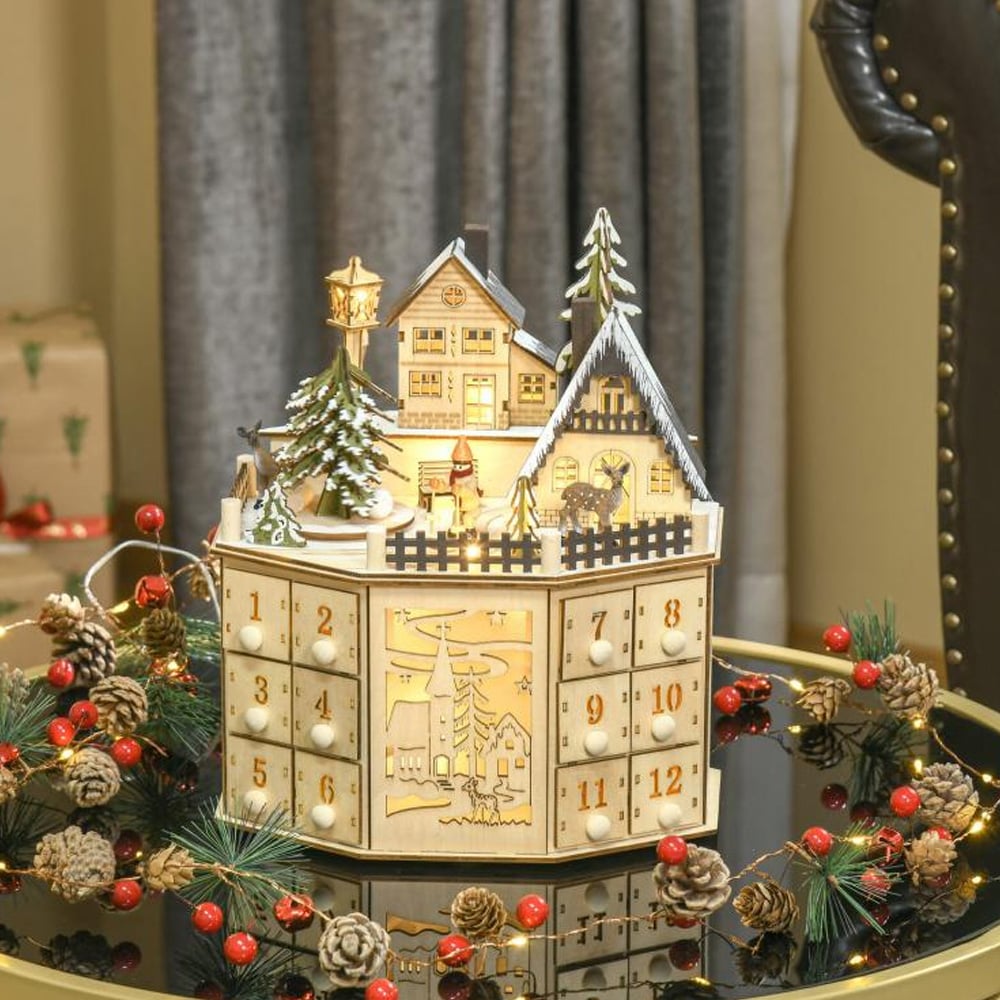 Julekalender - Hus med LED-belysning