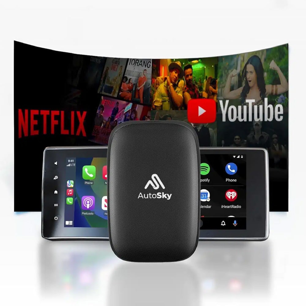 AutoSky AI Box Lite - trådløs CarPlay og Android Auto