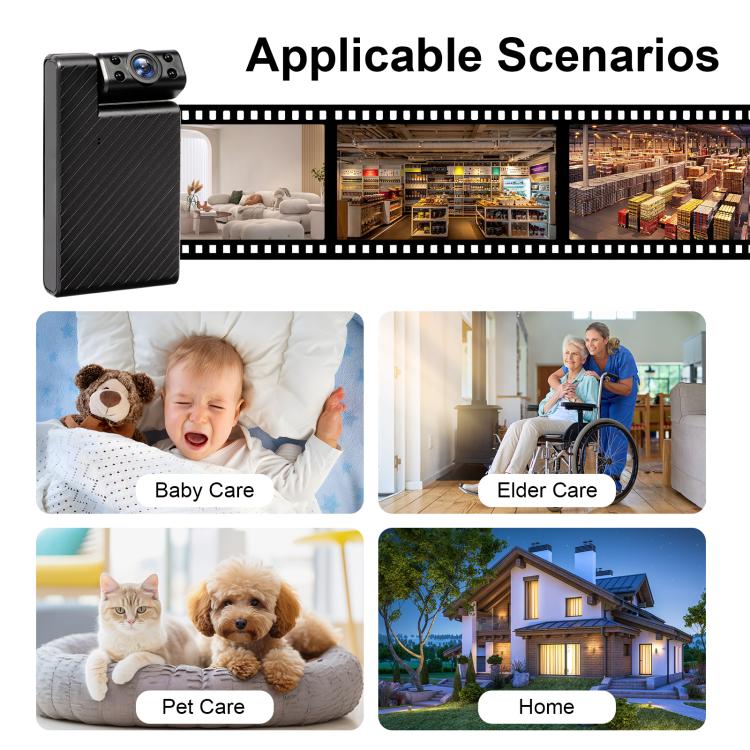 Minikamera med 1080P HD WiFi-videoopptak - Svart