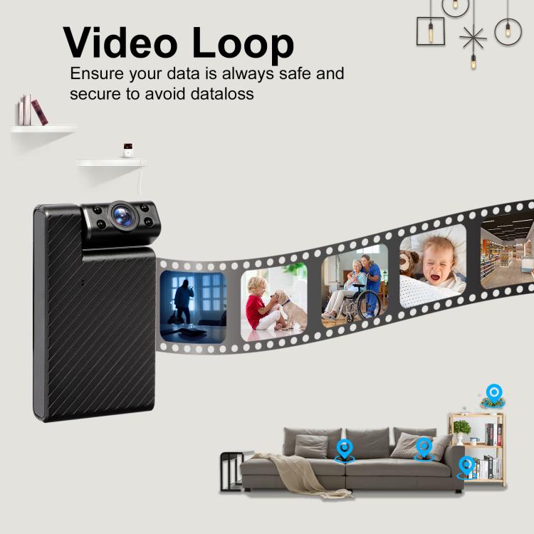 Minikamera med 1080P HD WiFi-videoopptak - Svart