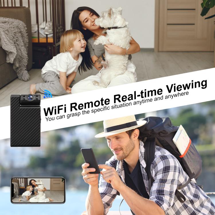 Minikamera med 1080P HD WiFi-videoopptak - Svart