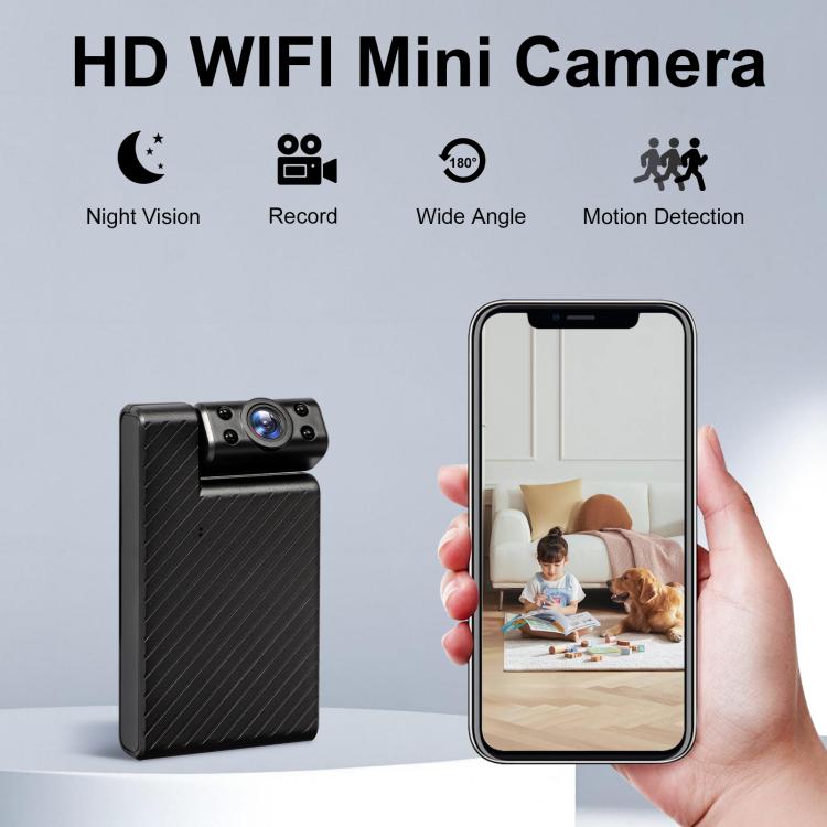 Minikamera med 1080P HD WiFi-videoopptak - Svart