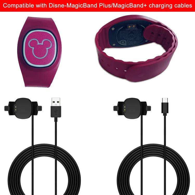 USB-C-ladekabel til Disney MagicBand+ – 1 m Svart