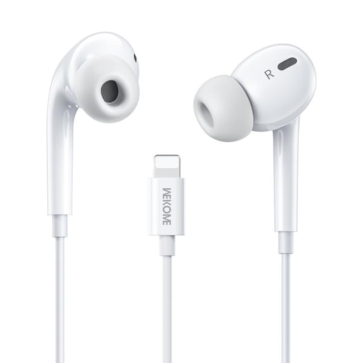 In-Ear-hodesett med belysningskontakt - hvit