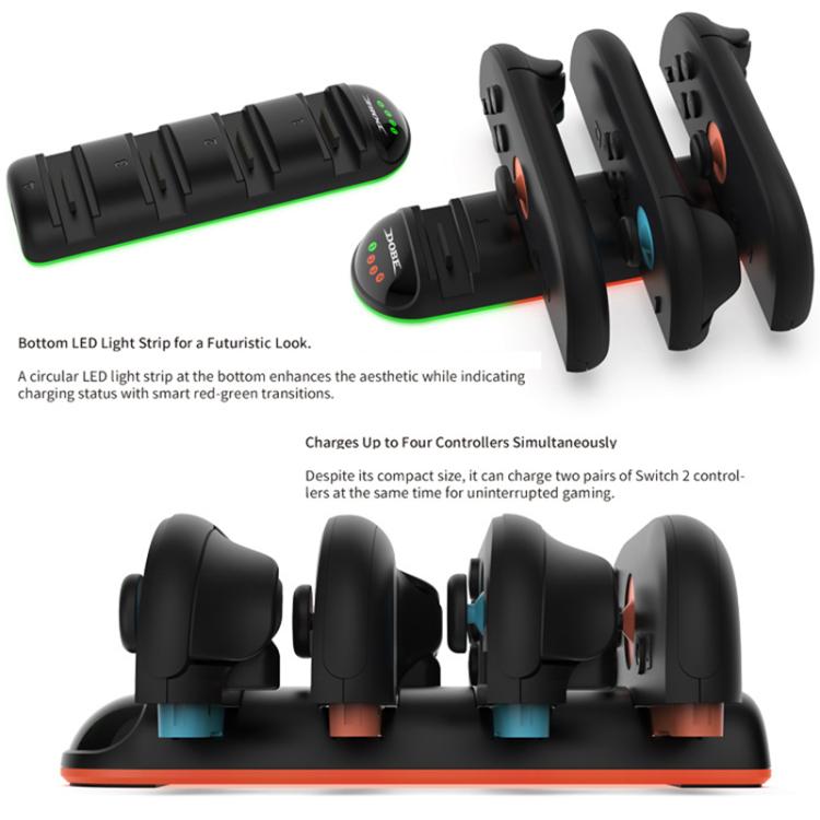 Ladestativ for Nintendo Switch 2-kontrollere - Svart