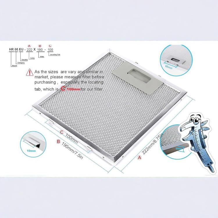 Kjøkkenviftefilter for JennAir JXW8530DS1, KitchenAid, Whirlpool - erstatter W10915369