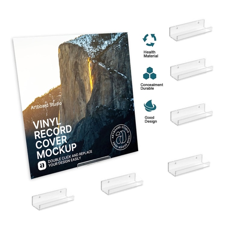 Vegghylle for vinylplater 6-pakning