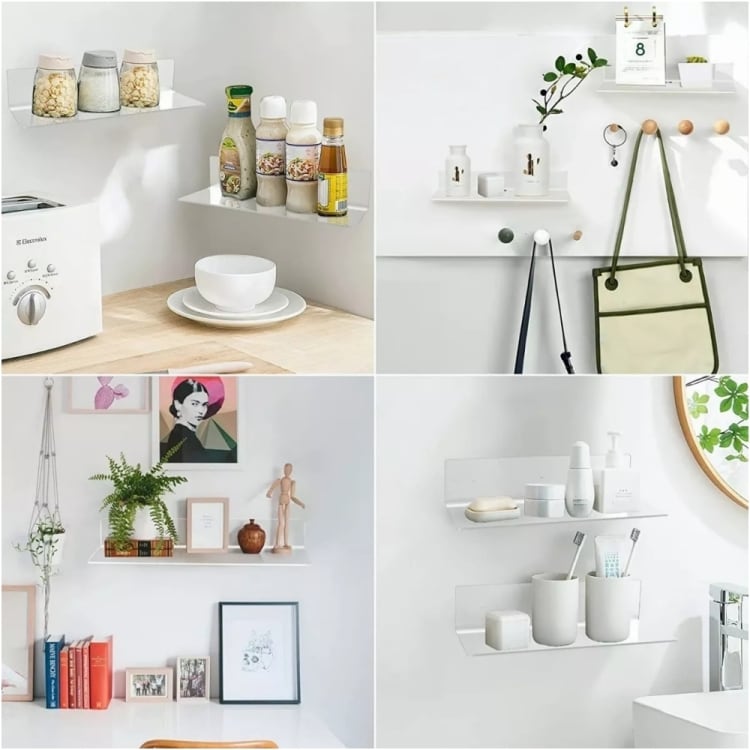 Vegghyller i gjennomsiktig plast 30x15x6,3 cm, 2-pk