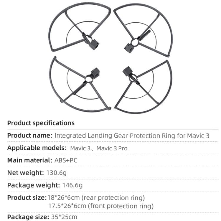 Propellbeskyttelse for DJI Mavic 3 / 3 Pro - Grå