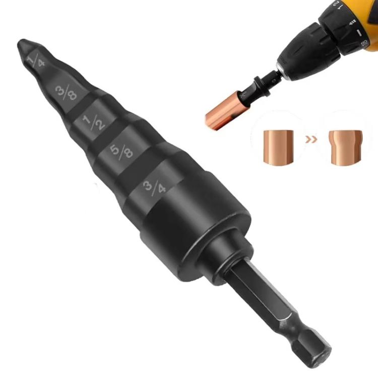 Trinnbor for ekspanderende kobberrør 6-19 mm (1/4-3/4 tommer)