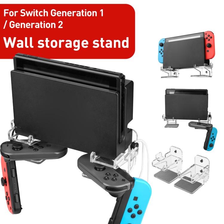 Veggfeste i klar plast for Nintendo Switch 1/2