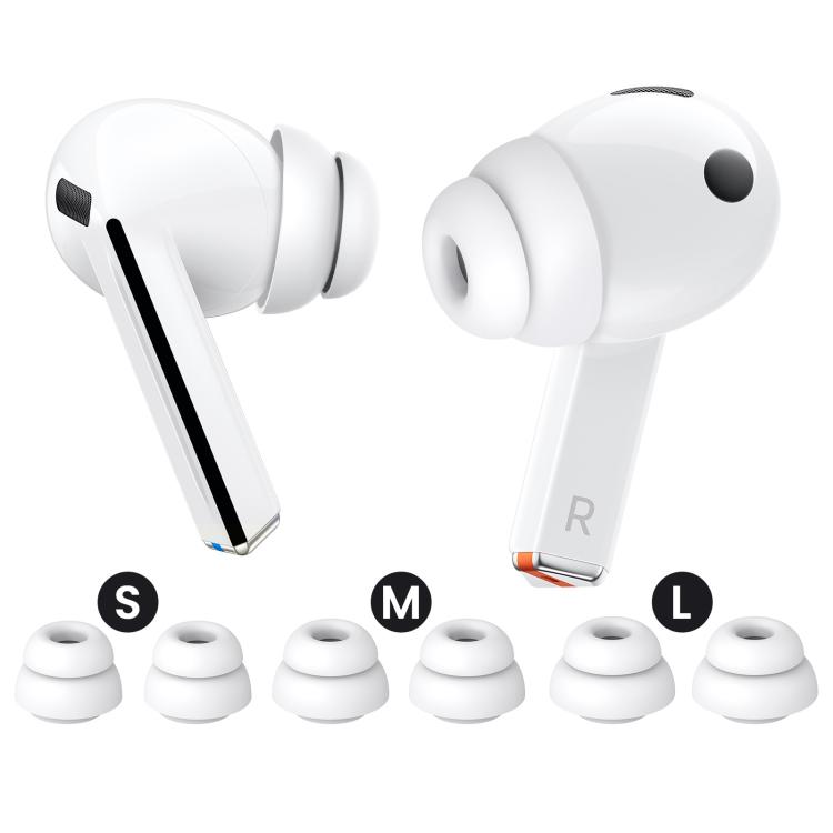 Silikonputer for Samsung Galaxy Buds3 Pro S+M+L - Hvit