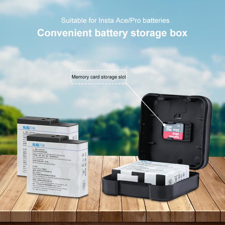 Batteri- og minnekortveske for Insta360 Ace / Ace Pro - Svart