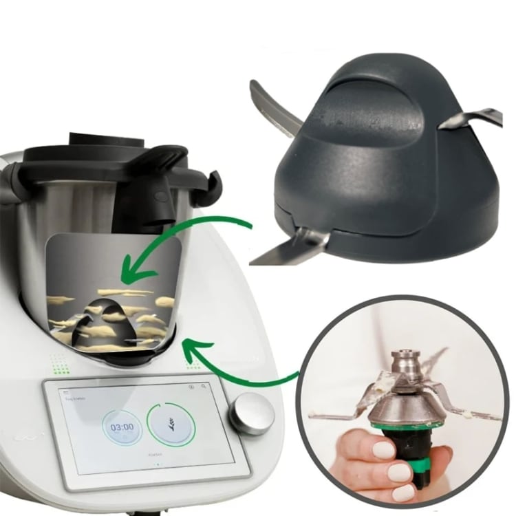 Beskyttelsesdeksel til Thermomix TM6 TM5 deigkniv - Mørkegrå
