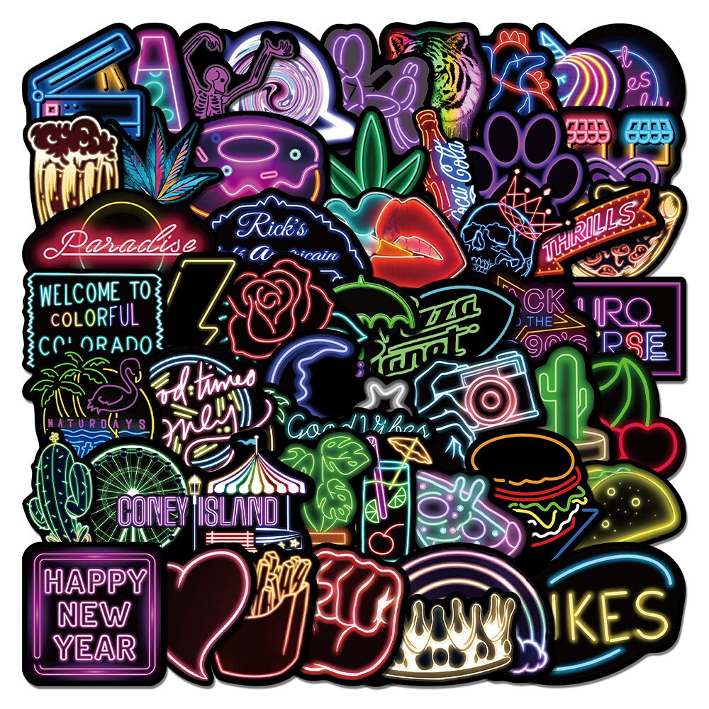 Graffitiklistremerker neon 50-pk