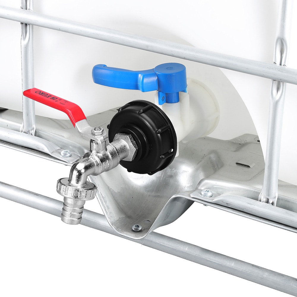 Kran for IBC-tank med 20 mm slangetilkobling