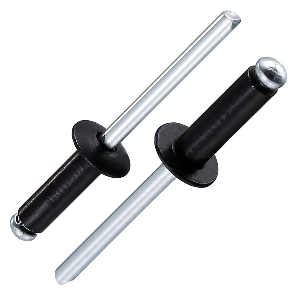 Boks med blindnagler av aluminiumstål 500 stykker - Svart hode