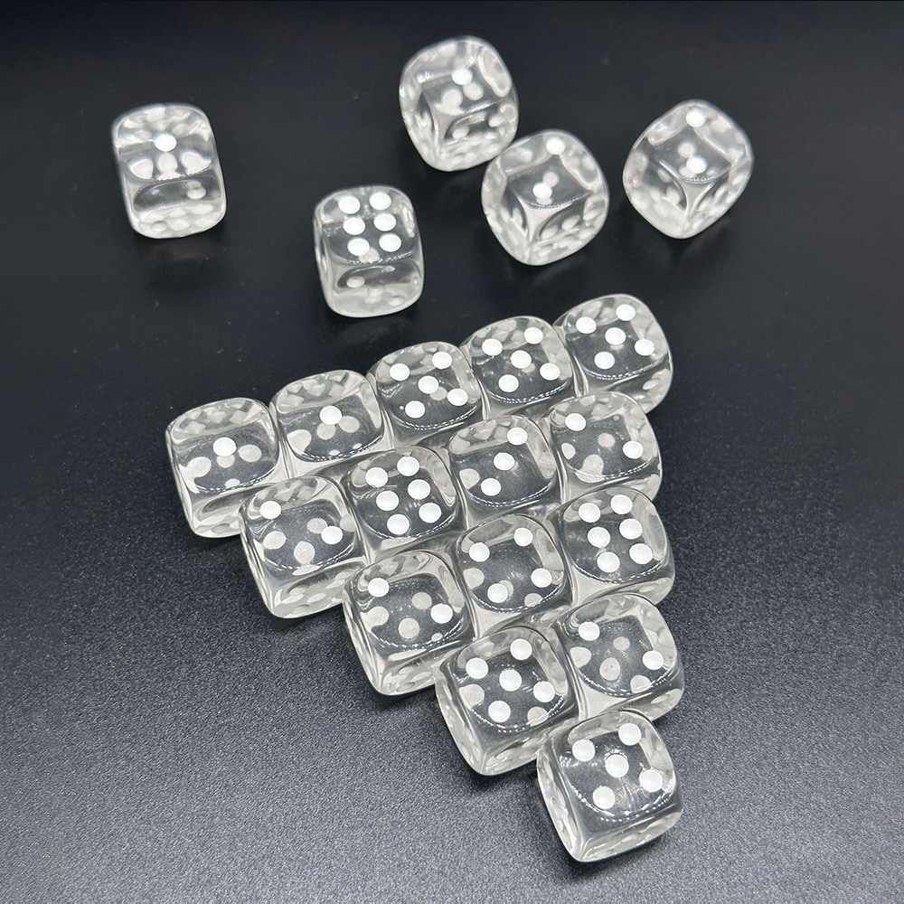 Gjennomsiktige terninger 100-pk