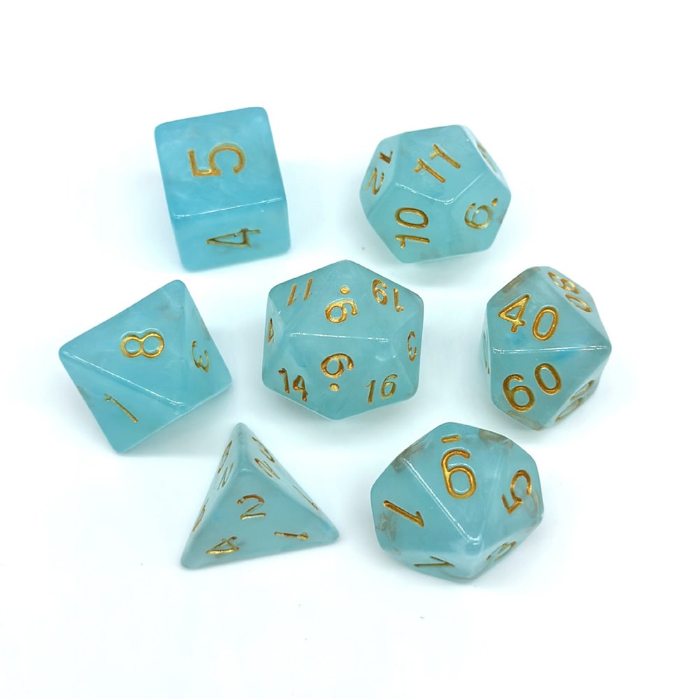Dungeons & Dragons terninger 7-pakning - lyseblå