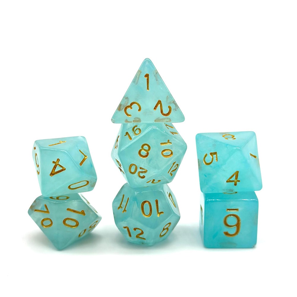 Dungeons & Dragons terninger 7-pakning - lyseblå