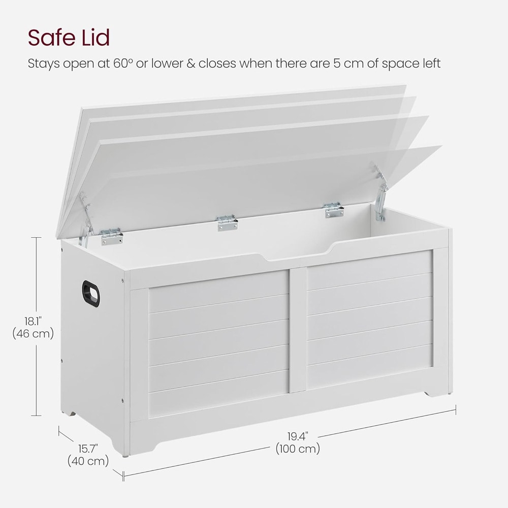 Oppbevaringsbenk / kiste 100 × 40 × 46 cm – Hvit