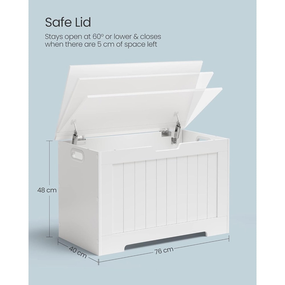Oppbevaringsbenk med lokk 76×40×48 cm – Hvit